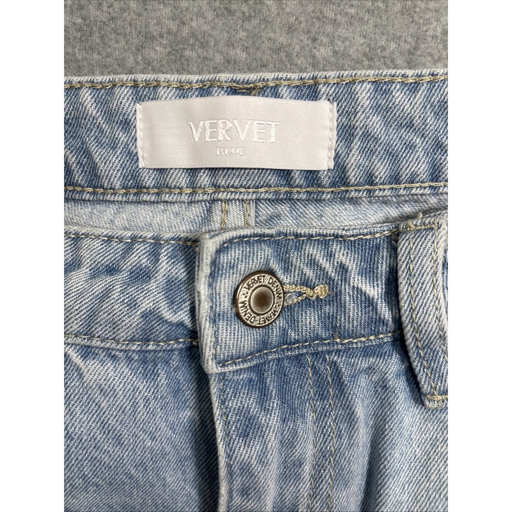 VERVET Blue Women's High Rise Raw Hem Light Distressed Jeans - Size 27 - Picture 6 of 8